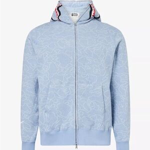 A Bathing Ape x OVO Neon 1st Camo Shark Cotton-Jersey Hoodie